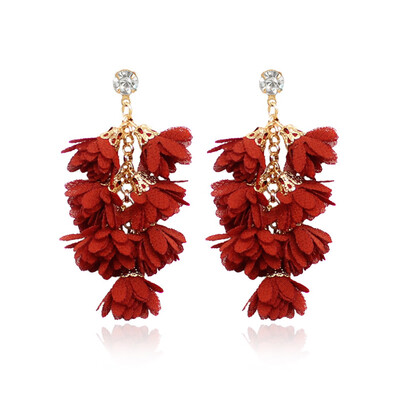

Flower Earrings Girls Jewelry Women Multi-layer Alloy Petals Pendant Earrings