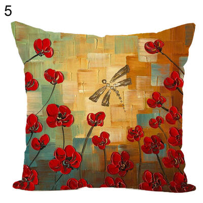 

Flower Plant Painted Throw Pillow Case Cushion Cover Sofa Bed Car Office Decor