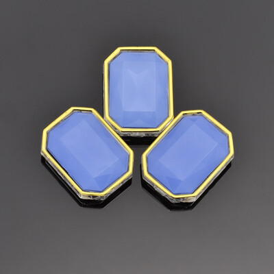 

Sew on Rhinestone Taiwan Acrylic Golden Plated Garment Accessories Rectangle CornflowerBlue 10x8x5mm Hole 05mm
