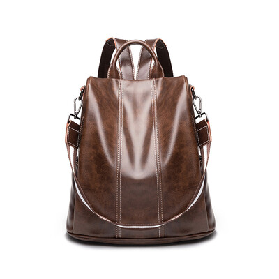

Retro leather ladies backpack multi-functional fashion trend handbags