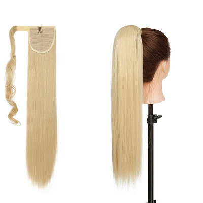 

Long Straight Ponytail Extension Wrap Around Synthetic Ponytail No Clip in Hair One Piece Hairpiece Binding for Women