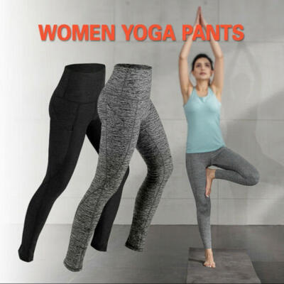 

Women Yoga Pants Gym Fitness Sports Cropped Leggings With Pocket Slim