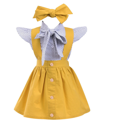 

Newborn Baby Girls Frill Tops Romper Dress Skirt Headband 3PCS Outfits Clothes
