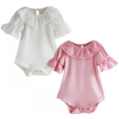 

Newborn Baby Girls Cotton Bodysuit Lace Floral Romper Jumpsuit Outfits Clothes 0-18M