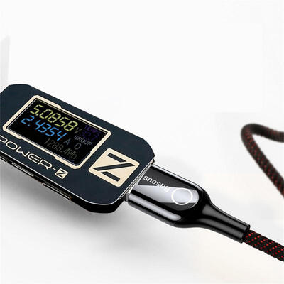 

BASEUS Portable Premium USB To Lightning 24A Fast Charging Data Cable With C- Shaped Light Smart Power-Cut Function