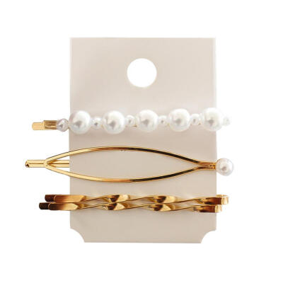 

4pcsset Irregular Hair Clips Women Girl Hairgrip Imitation Pearl Hairpins