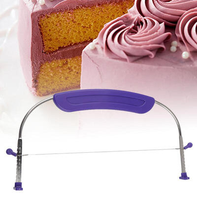 

Greensen Purple Stainless Steel Cake Cutter Leveler Saw with Scale Baking Tool Accessory