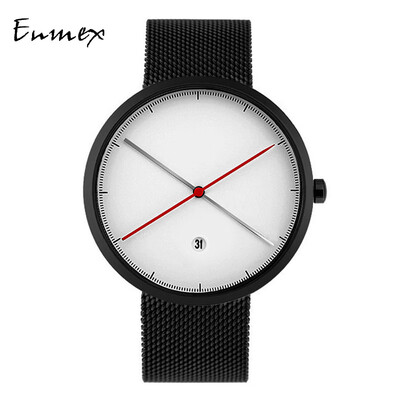 

The Creative Design of Qixi Festivals Gift Enmex is minimalist two-needle western style watch Bauhaus style watch