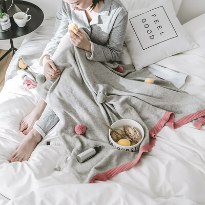 

cotton blanket for bed sofa soft aircondition throw blankets adult summer knit Bedspread solid quilt