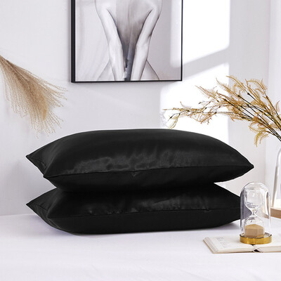 

Gobestart Simple Pillowcase Satin Silk Solid Color Bedding Envelope Closure Pillowcases
