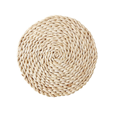 

Resuable Round Straw Weave Placemat Heat Insulation Pot Mat Coasters Dinner Mat