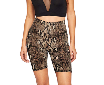 

Womens High Waist Python Print Yoga Shorts Gym Sports Cycling Fitness Hot Pants