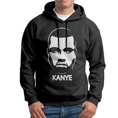 

Hooded KANYE Black Sweatshirt Men Women Pullover Hoodie Fleece Cotton Top New