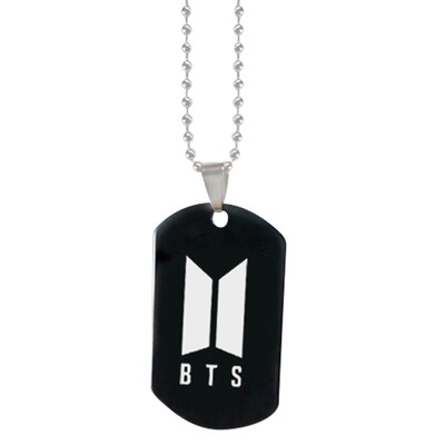 

KPOP BTS Bangtan Boys Same Paragraph Necklace Logo Stainless Steel Shield Pendant Necklace Boys Girls Necklace Gifts for Fans