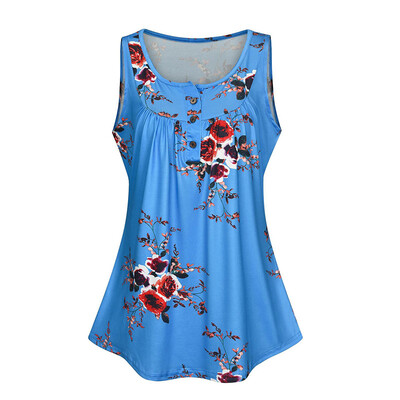 

Womens Ladies Sleeveless Vest Tank Tops Summer Floral Blouse Casual Tee Shirt
