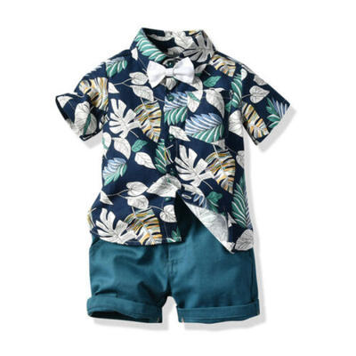 

Toddler Kid Baby Boy Clothes Outfits Sets Beach Leaves Shirt Tops Shorts Pants