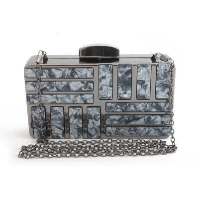 

Marble Print Luxury Handbags Women Bags Designer Acrylic Evening Party Cocktail Box Clutch Chain Shoulder Bag