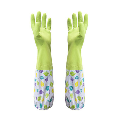 

〖Follure〗Waterproof Rubber Latex Flannel Washbowl Gloves Kitchen Household Cleaning Glove