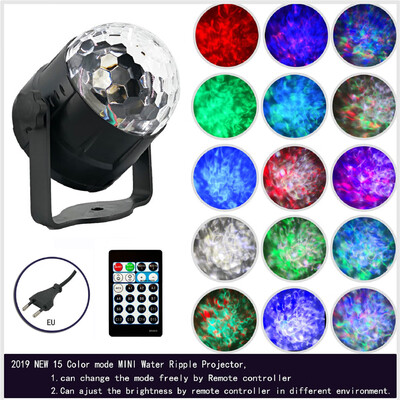 

〖Follure〗RGBW 9W 4LED 15 Colors Ball Light Airship Projector Lamp Stage Effect Light 2019