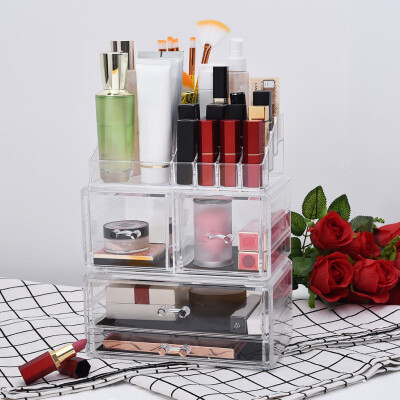 

Gobestart Makeup Organizer 3 Pieces Acrylic Cosmetic Storage Drawers&Jewelry Storage