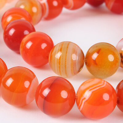 

Natural Gemstone Agate Round Bead Strands Dyed OrangeRed 10mm Hole 1mm about 38pcsstrand 1496"