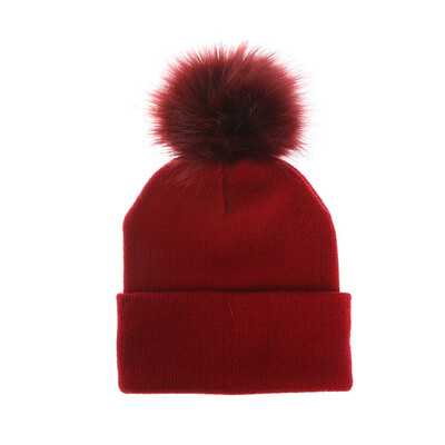 

Tailored Winter Single Ball Wool Knitted Cap Autumn Winter Ladys Warm Wool Hat