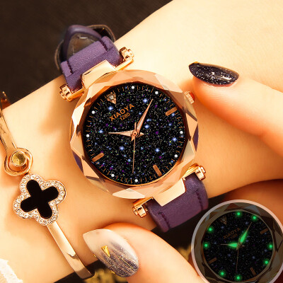 

Womens Watch Female Student Waterproof Fashion Korean Simple Leisure Starry Sky with Quartz Watch