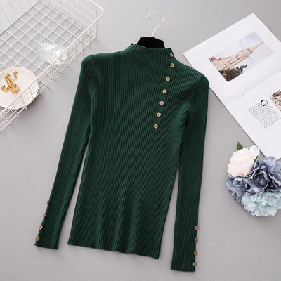 

Fall Turtleneck Sweater Women Spring Autumn Solid Knitted Pullover Slim Soft Jumper Sweater Pull Femme