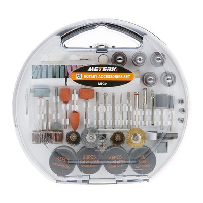 

Meterk 180pcs Rotary Tool Accessories Set 18" Shank Electric Grinder Universal Fitment Bits Accessory Kit with Storage Box for Ea