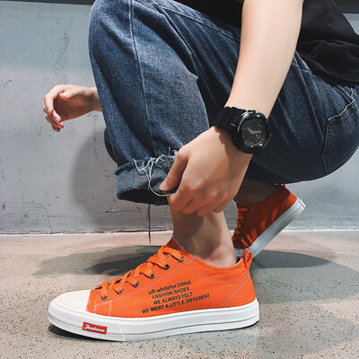 

Summer Korean fashion mens shoes casual canvas shoes autumn cloth shoes black flat-soled shoes