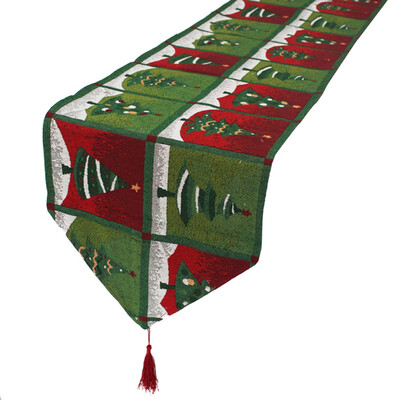 

Christmas Dining Table Polyester Cotton Flag Xmas Party Venue Banquet Home Decor