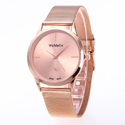 

Simple Unisex Watch Fashionable Alloy Wristwatch for Men Women with Weave Knitted Strap Band