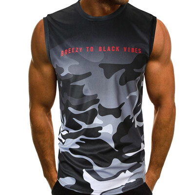 

Toponeto Mens Casual Slim Letter Printed Sleeveless Tank Top T Shirt Top Blouse