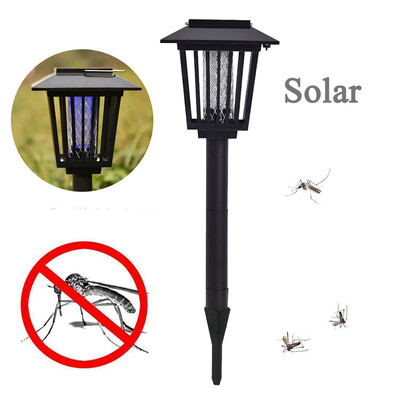 

Gobestart Mosquito Insect Zapper Accent Kill Bugs Killer With Solar LED Garden Light Lamp