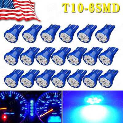 

20X Blue T10 Wedge 6SMD LED Interior Dome Map Light Bulbs W5W 192 194 164 2825