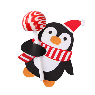 

Toponeto 100x Santa Claus Penguin Lollipop Christmas Card Lolly Sugar-Loaf Xmas Party Toy