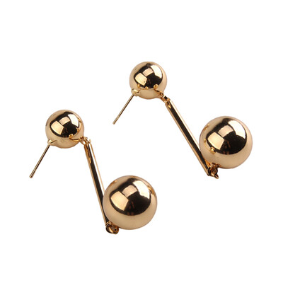 

Punk Style Big Metal Beads Earrings Long Drop Earrings Women Party Statement Hanging Dangle Earrings Fashion Jewelry
