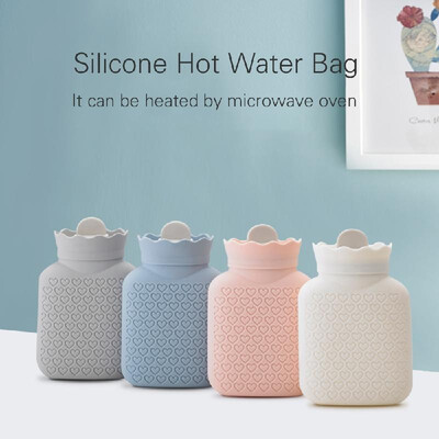 

Silicone Hot Water Bag Microwave Quick Heating Hot Water Bottle with Knit Cover
