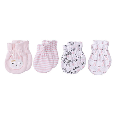 

0-6Months Baby Accessories Newborn For Babies Baby Girls Boys Cotton 34Pcslot Print Baby Gloves Mittens Baby Anti Scratching