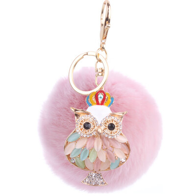 

Rex rabbit hair owl bag plush hair ball mobile phone pendant small gift jewelry