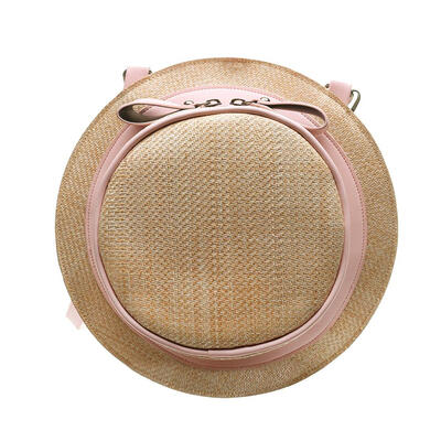 

Hat Shape Straw Shoulder Bag Summer Beach Women Handbags Small Backpack