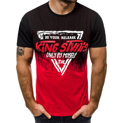 

O-Neck T-Shirt Short-Sleeved Letter Print Tees Summer Casual Top For Men