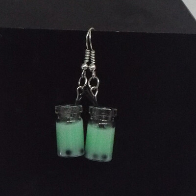 

Personality Pearl Milk Tea Earrings Womens Fashion Drink Jewelry Funny Creative Hand-Made Diy Birthday Gifts