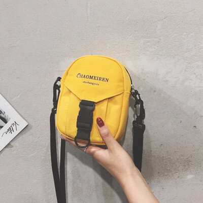 

Net red texture canvas bag female 2019 new wave Korean version of the wild Messenger fashion port wind broadband shoulder bag