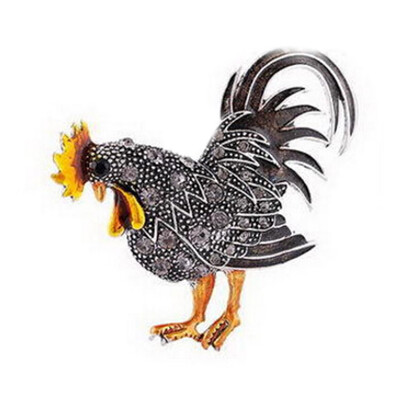 

Trendy big rooster Brooch mix color crystal Rhinestone brooches animal Brooches
