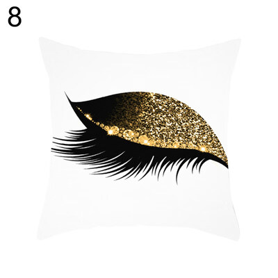 

Eyelash Print Pillow Case Sofa Waist Throw Cushion Cover Home Office Decoration