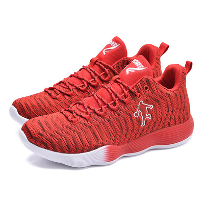 

2018 new spring fly woven breathable basketball shoes mesh non-slip sports shoes mens low wear-resistant student boots