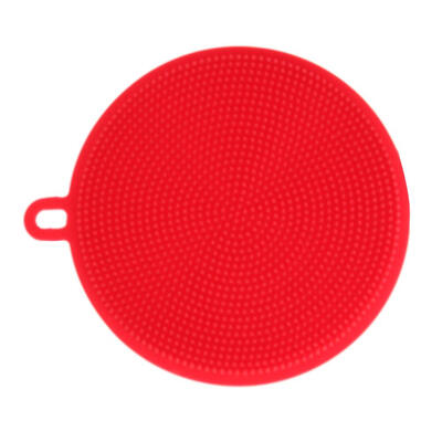 

Silicone Dish Bowl Cleaning Brushes Scouring Pad Pot Pan Wash Brushes Red