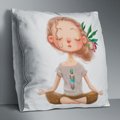 

1 Pc Creative Geometry Yoga Meditating Pattern Double-sided Polyester Pillowcase