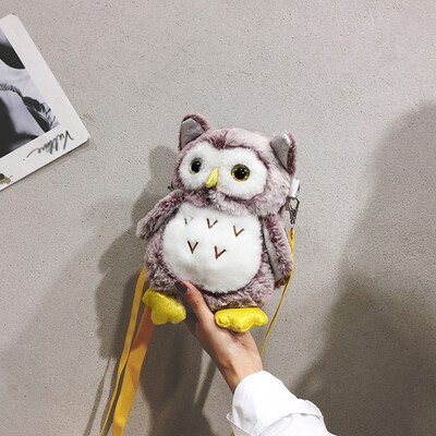 

Tailored Female Plush Bag Cartoon Girl Small Bag Cute Owl Toy Backpack Messenger Bag
